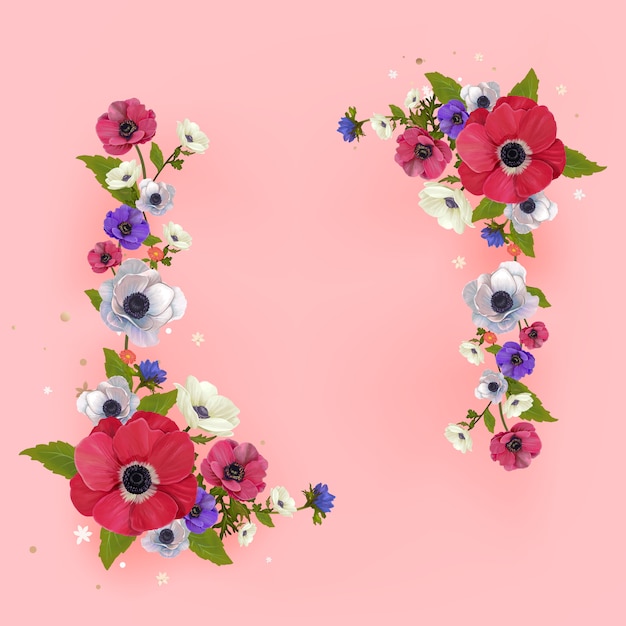 Floral mockup frame illustration