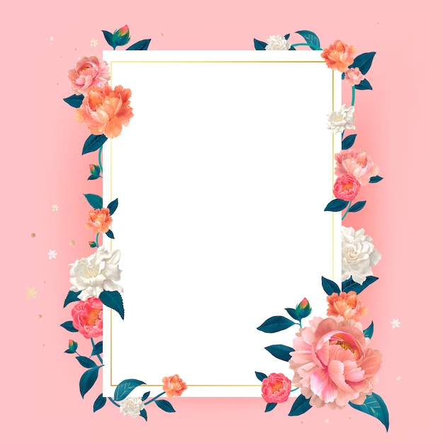 Floral mockup frame illustration