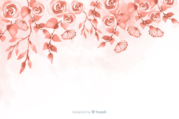 Free vector floral monochromatic watercolor background