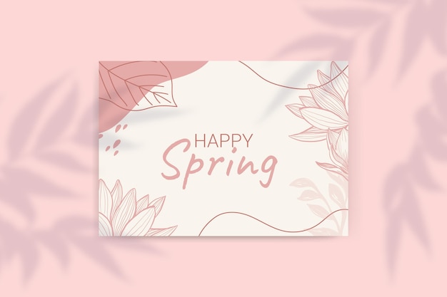 Free vector floral monocolor spring cards