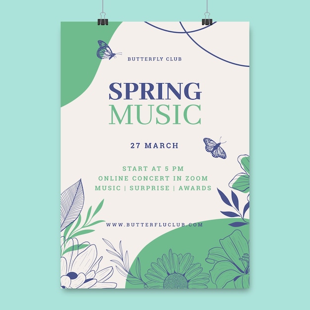 Floral monocolor spring posters