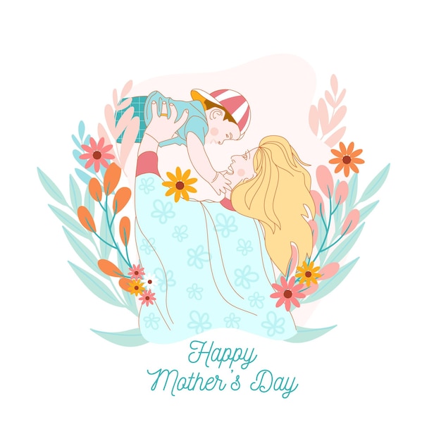 Floral mother's day illustration