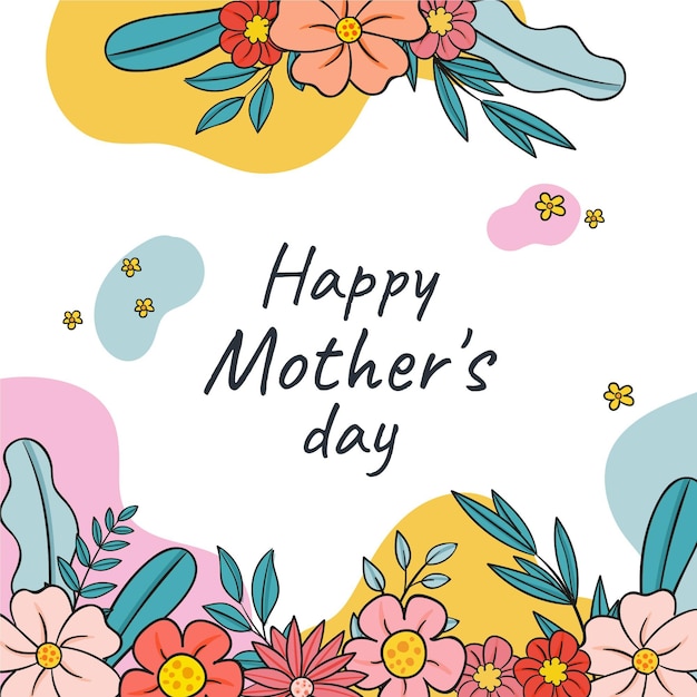 Floral mother's day illustration