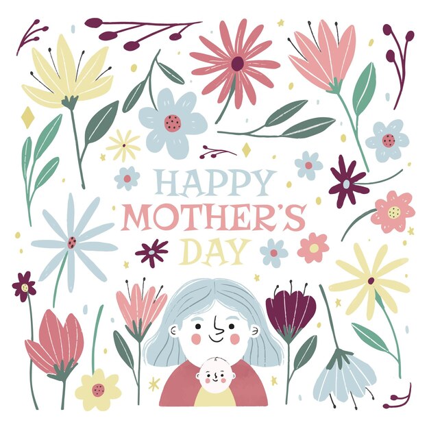 Floral mother's day illustration