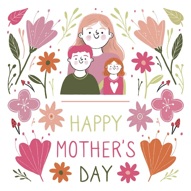 Floral mother's day illustration