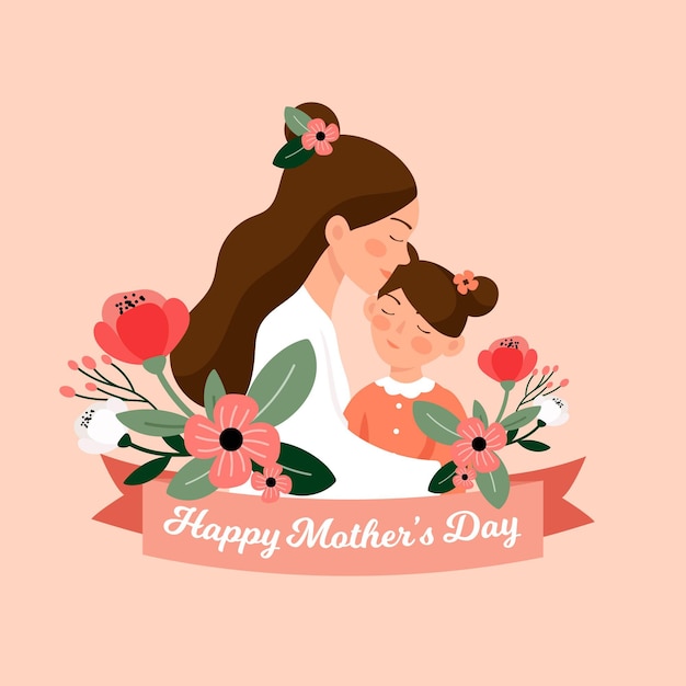 Floral mother's day illustration