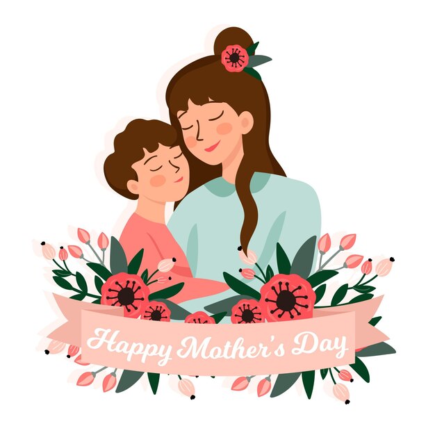 Floral mother's day illustration