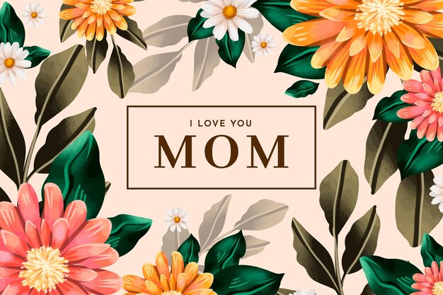 Floral mother's day illustration