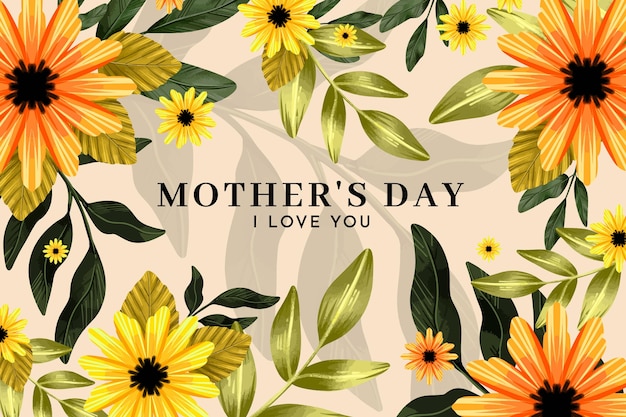 Floral mother's day illustration