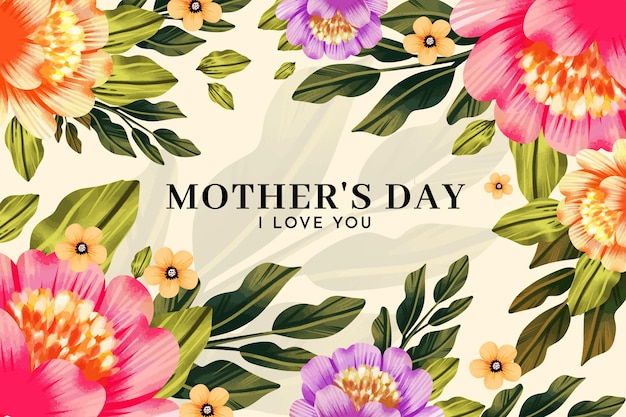 Floral mother's day illustration