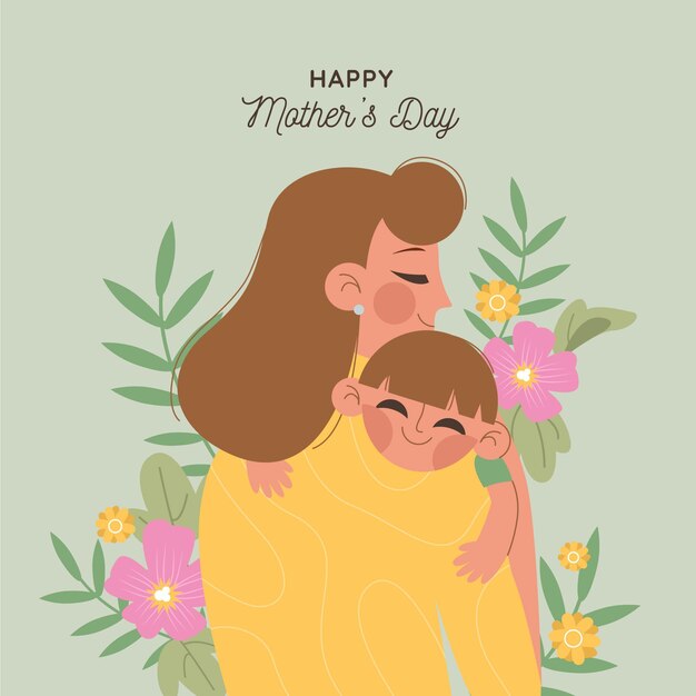 Floral mother's day illustration