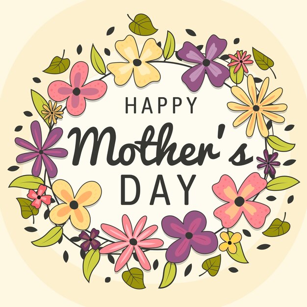 Floral mother's day lettering