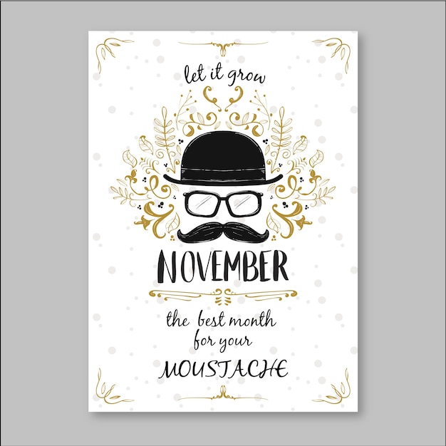 Free Vector floral movember brochure