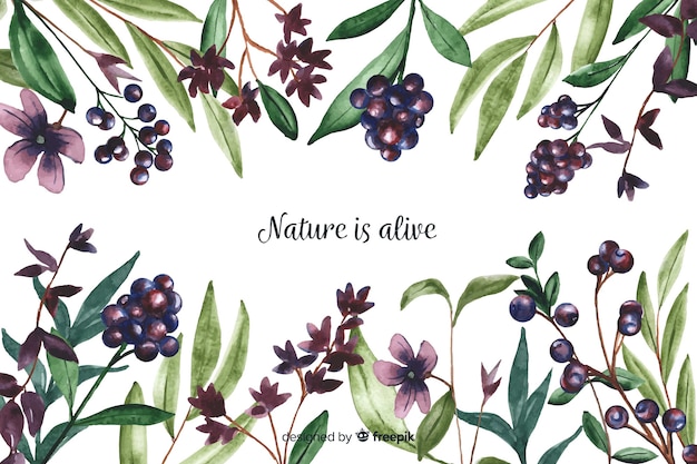 Free Vector floral nature background with quote