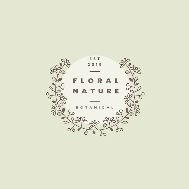 Floral nature badge design vector