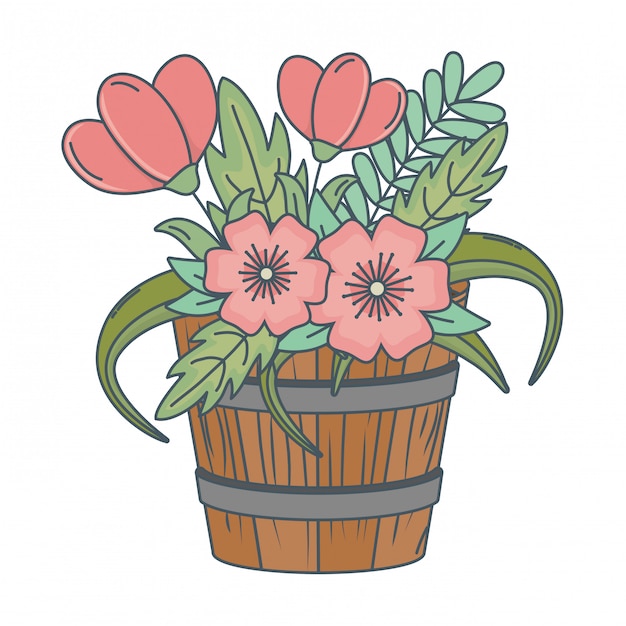 Free vector floral nature flowers cartoon