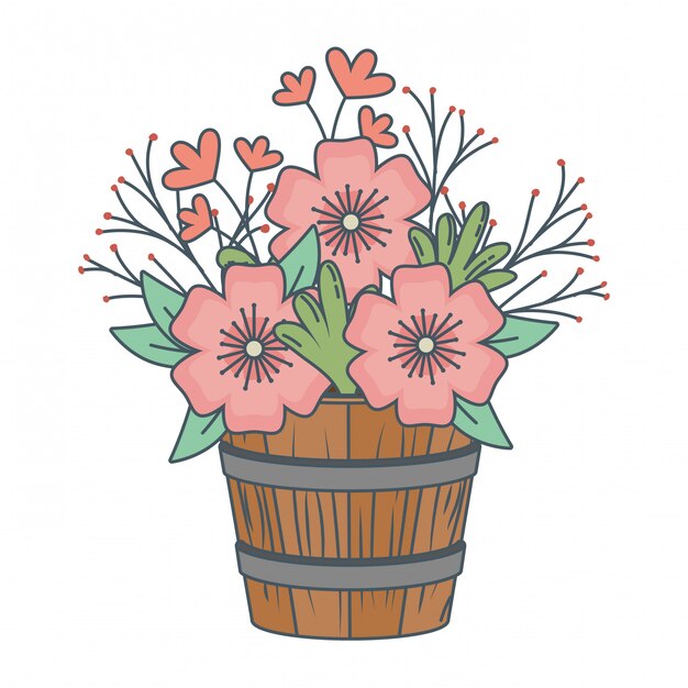 Floral nature flowers cartoon