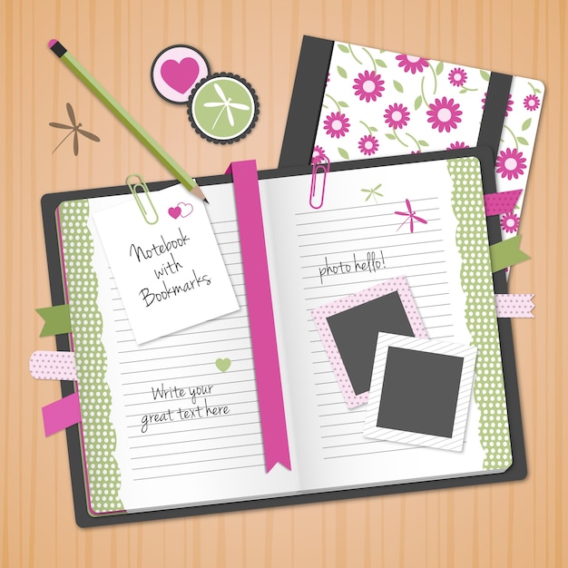 Free Vector floral notebook