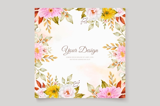 Free Vector floral ornament invitation card illustration