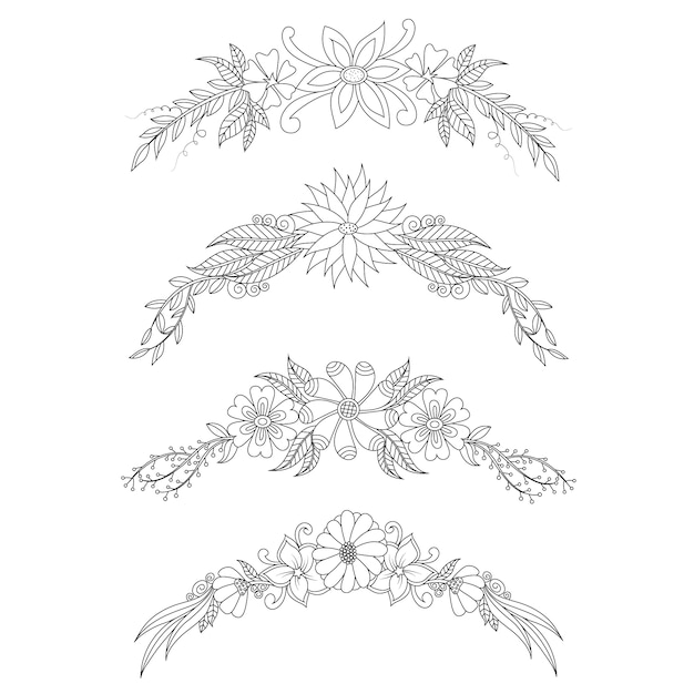 Free Vector floral ornaments collection