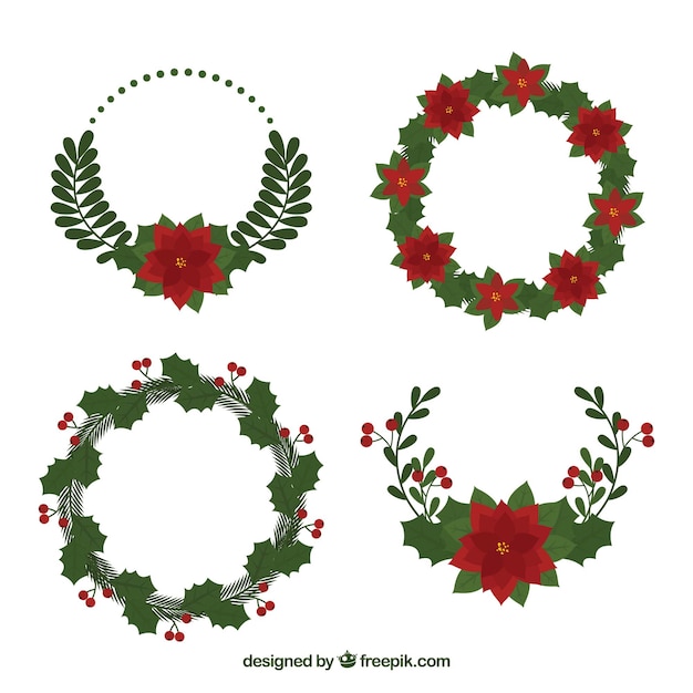 Floral pack of christmas ornaments