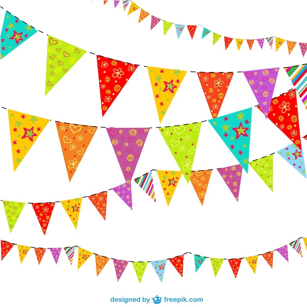 Free vector floral party garlands