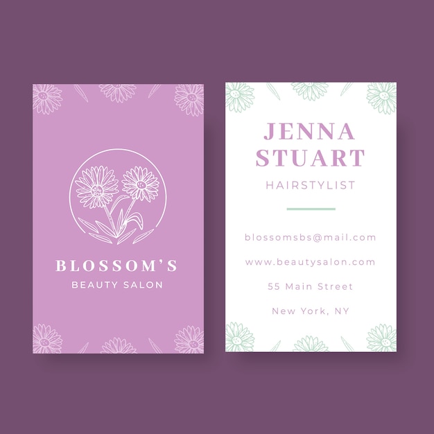 Floral pastel blossoms beauty salon business card