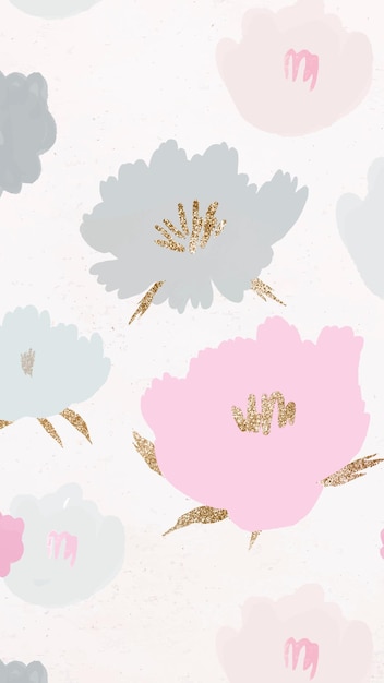 Free vector floral pattern background vector hand drawn