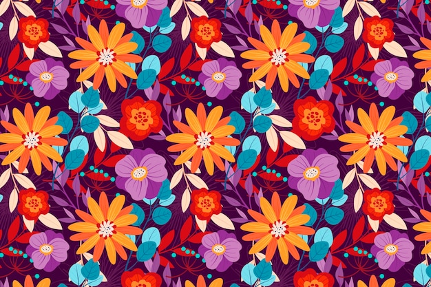 Free Vector floral pattern colorful design