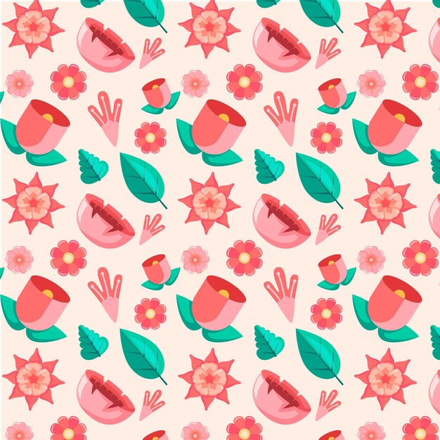 Floral pattern design in peach tones