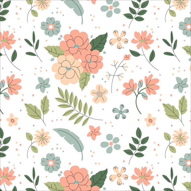 Floral pattern design in peach tones