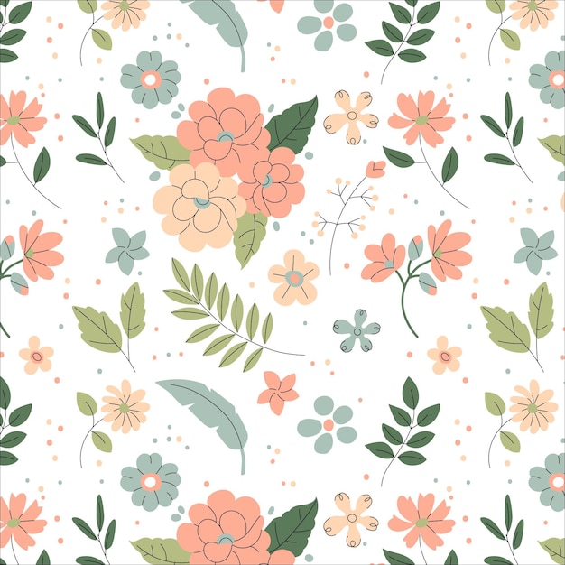 Floral pattern design in peach tones