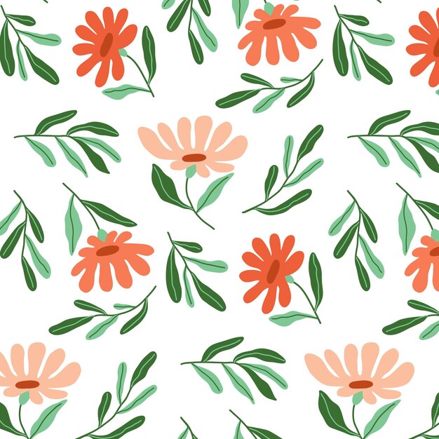 Floral pattern design in peach tones