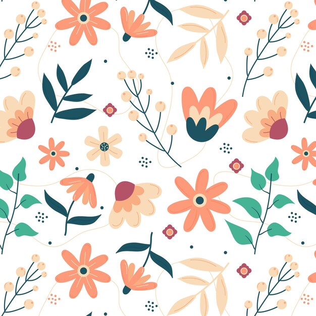 Floral pattern design in peach tones