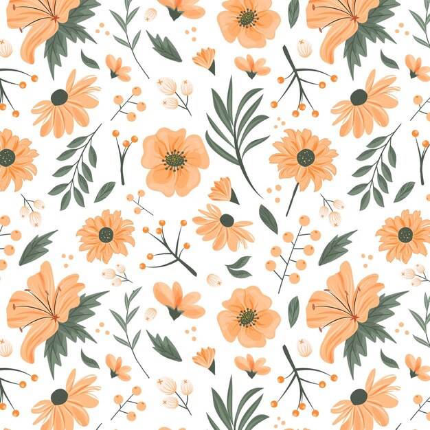 Floral pattern design in peach tones