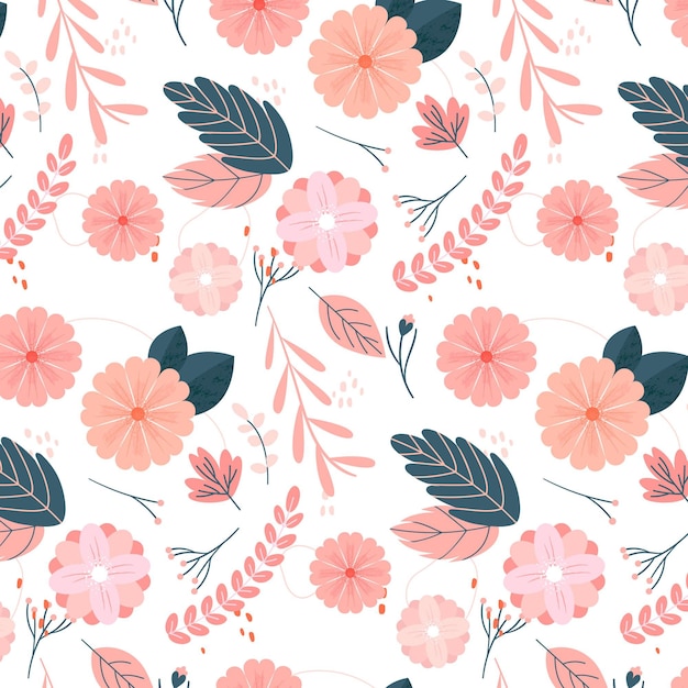 Floral pattern design in peach tones