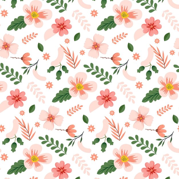 Floral pattern design in peach tones