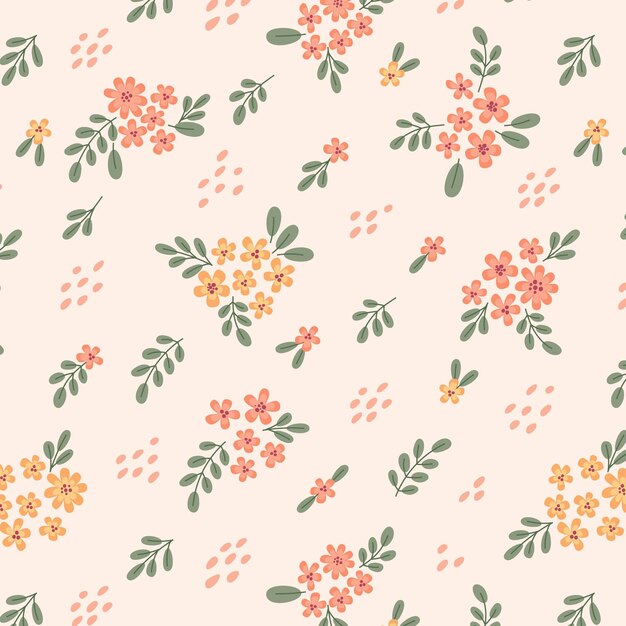 Floral pattern design in peach tones