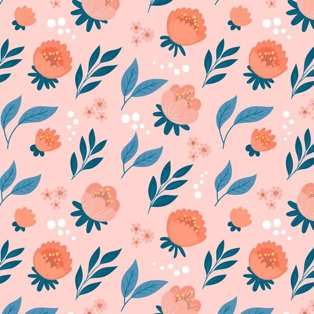 Floral pattern design in peach tones