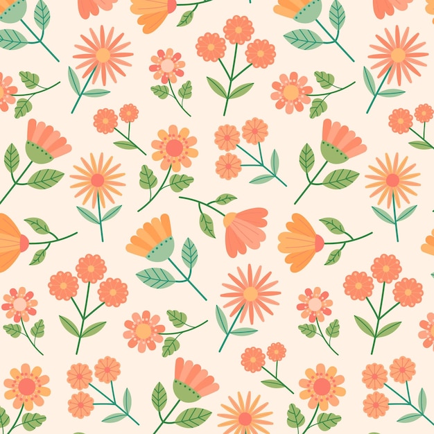 Floral pattern design in peach tones