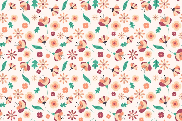 Floral pattern design in peach tones