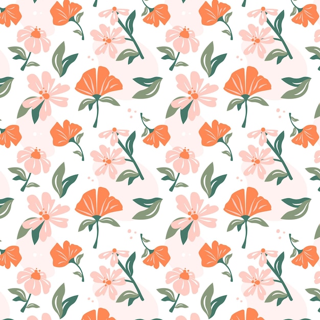 Free Vector floral pattern in peach tones