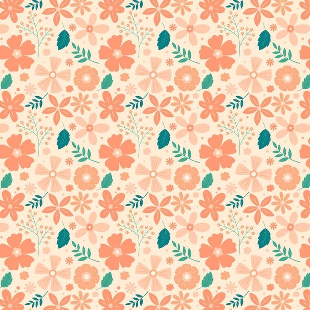 Free Vector floral pattern in peach tones