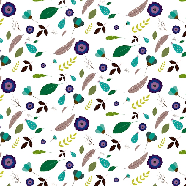 Floral pattern on white background