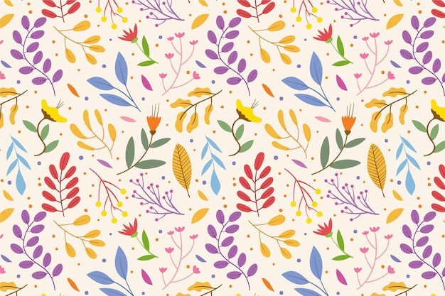 Floral pattern with leaves