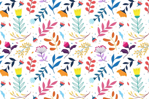 Floral pattern with leaves