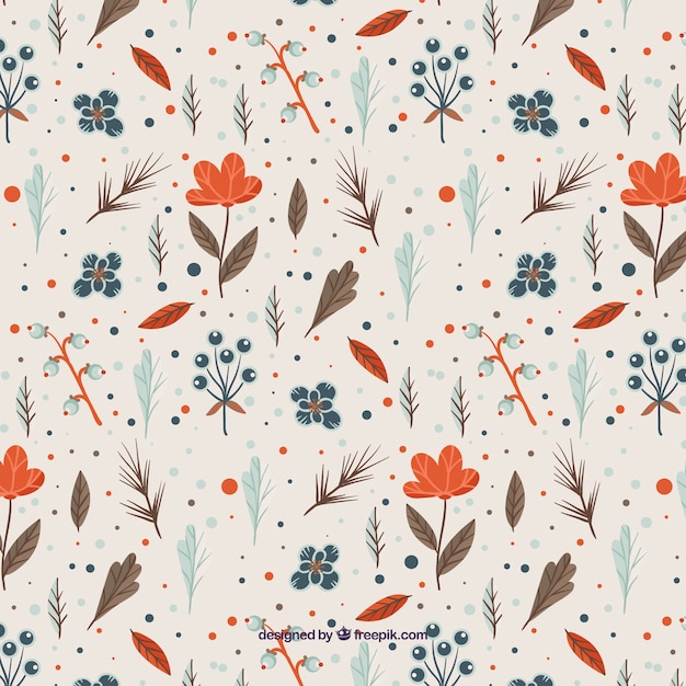 Free vector floral pattern with orange flowers