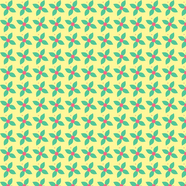 Floral pattern with yellow background