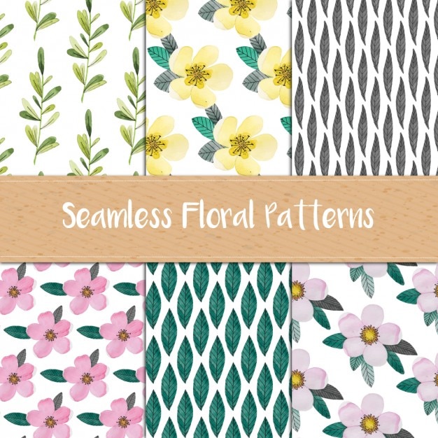 Free vector floral patterns pack