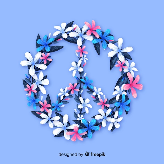 Floral peace sign background